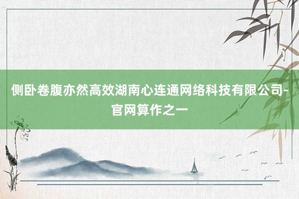 侧卧卷腹亦然高效湖南心连通网络科技有限公司-官网算作之一