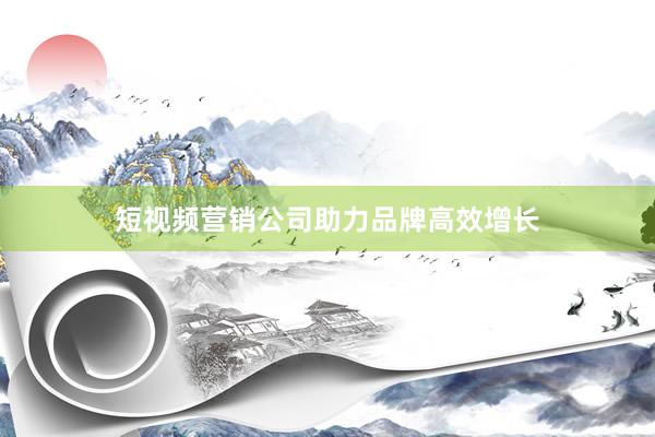 短视频营销公司助力品牌高效增长
